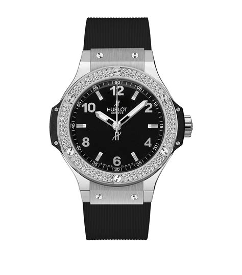 hublot black diamond watch|big bang steel diamonds 38mm.